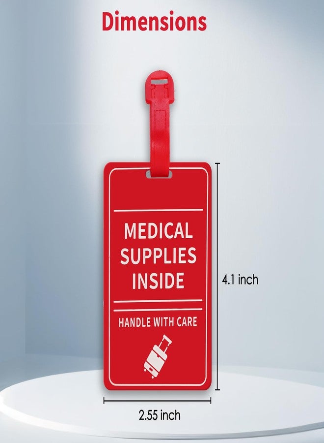 MEDMAX بطاقة تعريف طبية للأمتعة من MEDMAX، عبوة من قطعتين، مزودة ببطاقة تعريف بالاسم، تحمل عبارة "تعامل بحرص مع المستلزمات الطبية الداخلية"، مناسبة لحقائب السفر أو الحقائب التي تحتوي على أجهزة طبية، سهلة التمييز. - Image 2